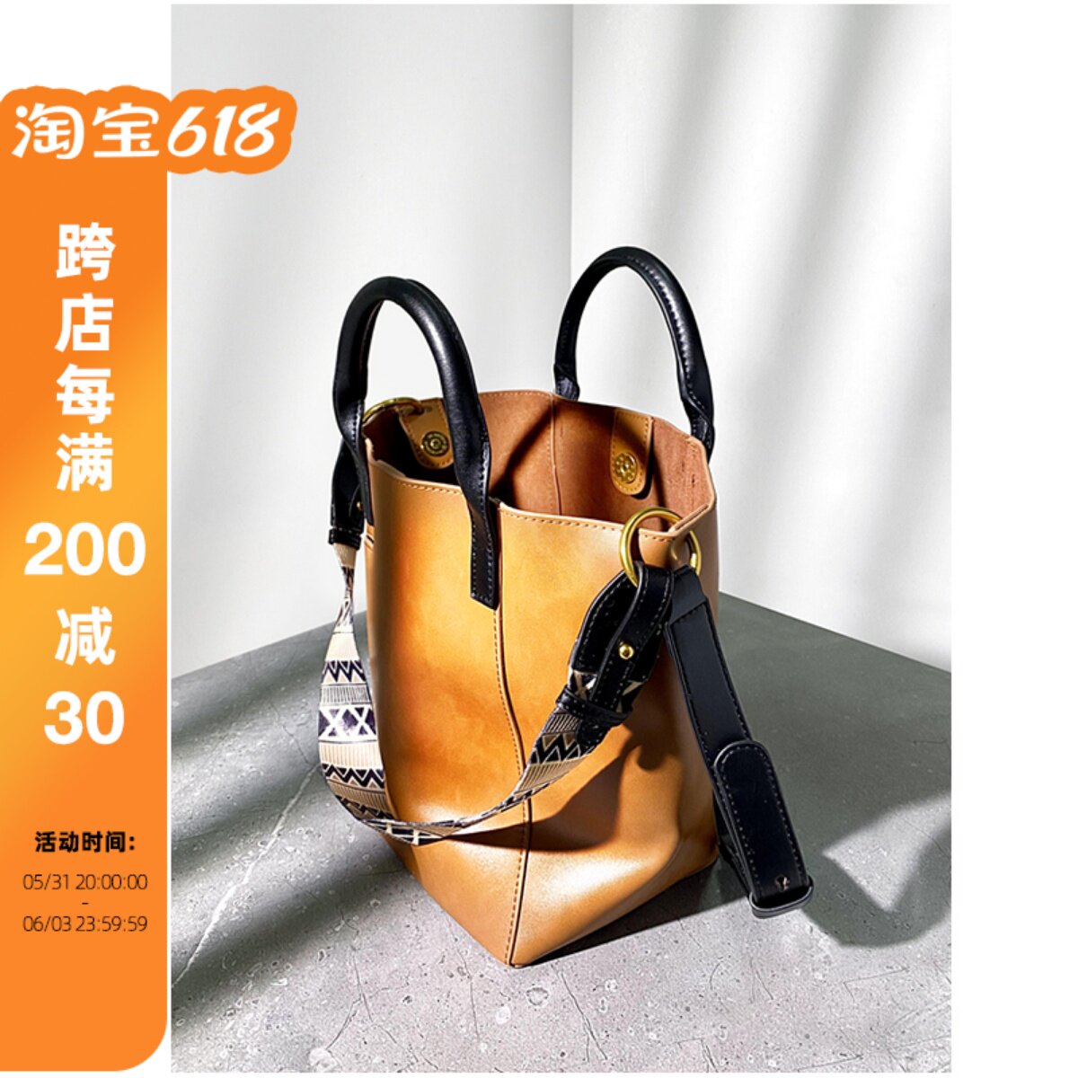 British small AJ AOIRJ niche design brand high - texture retro - leather bucket bag
