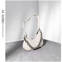 (British AJ AOIRJ) niche design underarm bag womens leather premium sense one-shoulder diagonal cross small square bag