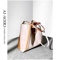 (AJ AOIRJ) niche lazy wind leather tote bag 13 inch computer bag large capacity hand single shoulder womens bag