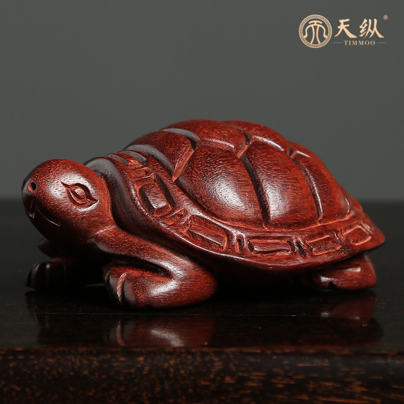 Zambia Blood Sandalwood Large Turtle Wood Carving Craftsmanship Handlebar Pieces Table Swing Pieces Dragon Tortoise Fu Chia All The Play Pieces