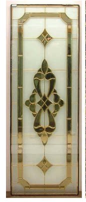 Copper bar inlaid glass hollow door core cabinet door glass tempered glass in shutters