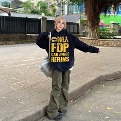 Wassup Sun American Retro Style Hooded Sweatshirt with Faded Letters for Men and Women, Autumn and Winter Couple's National Trend Brand Hoodie Jacket