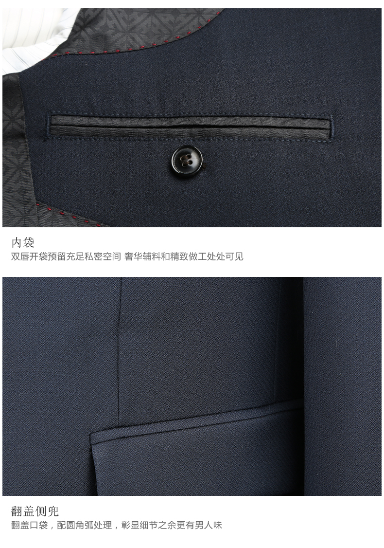 Ai Fans House New Wool Men Blazer Business Slim Navy Blue Wool Suit Suit Men Dress quần tây nam