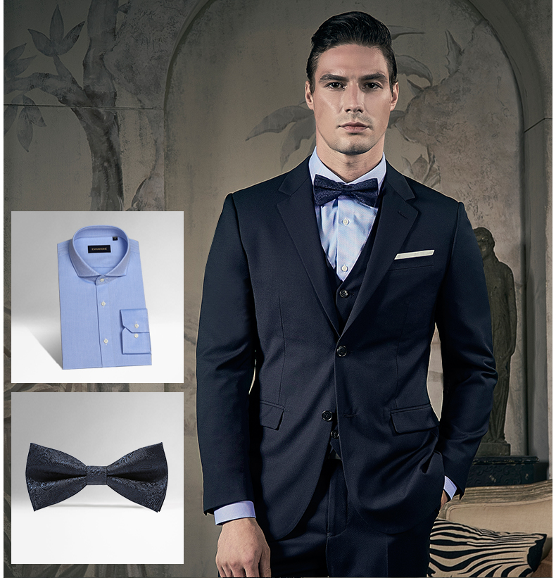 Ai Fans House New Wool Men Blazer Business Slim Navy Blue Wool Suit Suit Men Dress quần tây nam