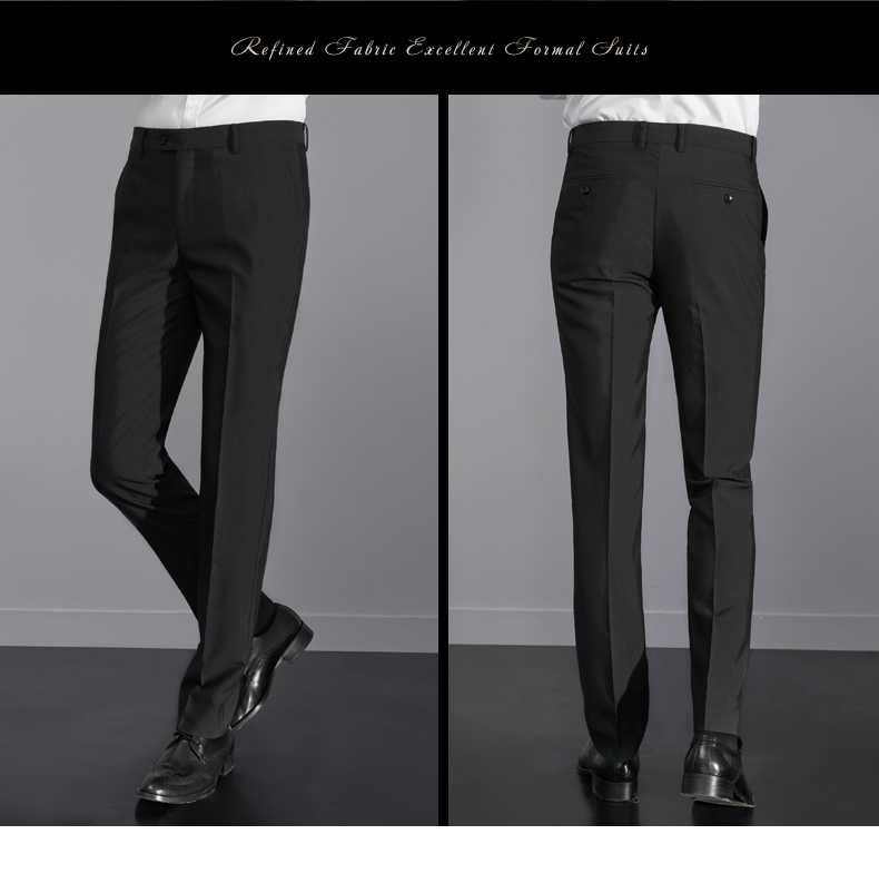 Nhà của người hâm mộ Tê giác Tê giác Quần đen Twill Quần kinh doanh Slim Nam Suit Suit Quần nóng miễn phí Quần nam đồ tây