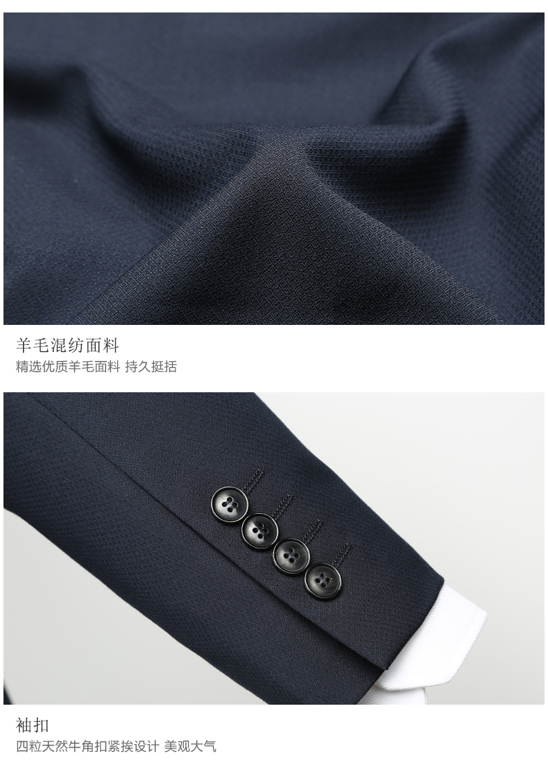Ai Fans House New Wool Men Blazer Business Slim Navy Blue Wool Suit Suit Men Dress quần tây nam