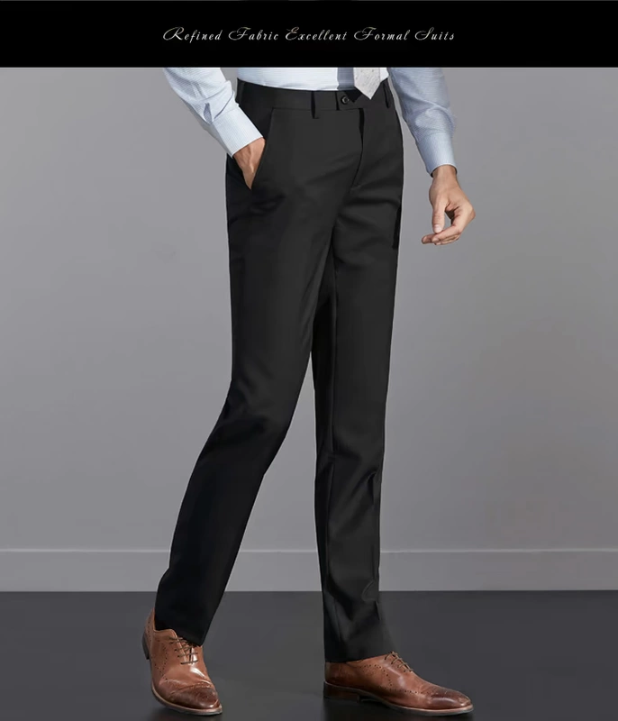 Nhà của người hâm mộ Tê giác Tê giác Quần đen Twill Quần kinh doanh Slim Nam Suit Suit Quần nóng miễn phí Quần nam vest nam