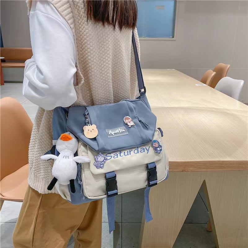 Japanese-Style Large-Capacity Canvas Bag for Women 2026 New Model School Bag Shoulder Bag Student Class Crossbody Bag Casual Cloth Bag