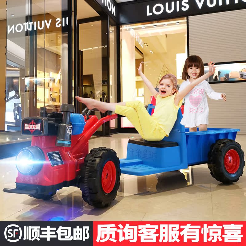 Net Red Child Tractors Toy can sit hand-in-double with bucket double-drive Super-size baby four wheels electric car