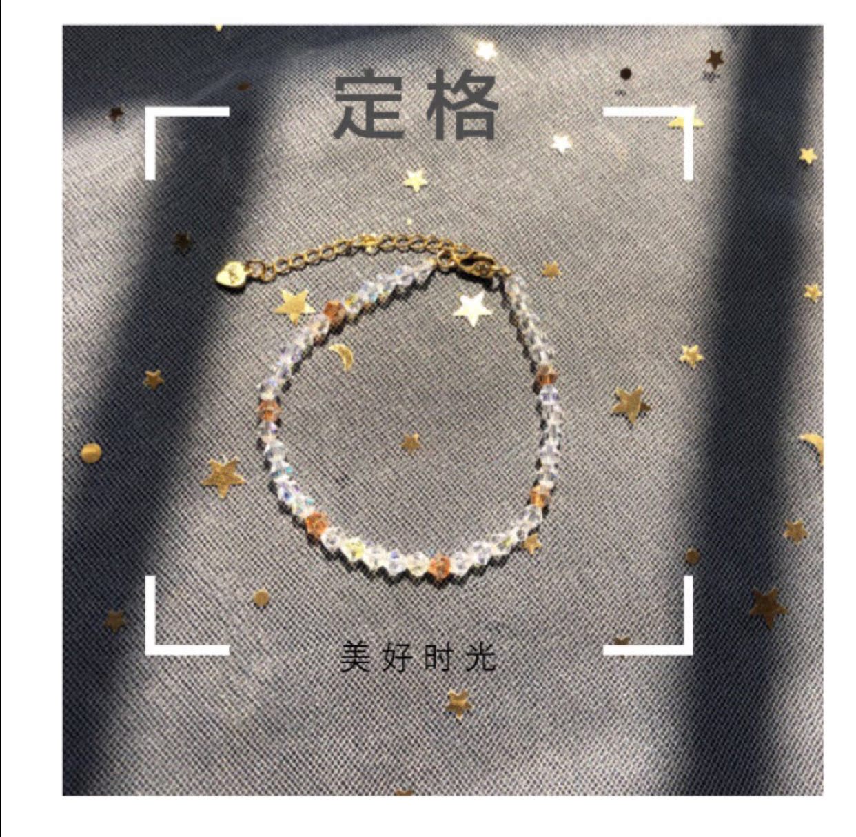 [Cổ tay tinh thần] Handmade Mỹ 14K Vàng Pha lê ban đầu Vòng đeo tay zircon Vòng chân Set Sáng bóng - Vòng chân vòng đeo chân nữ