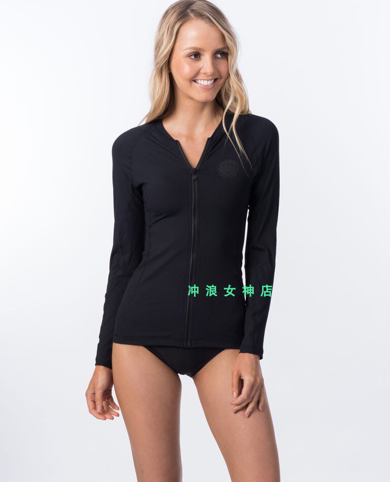 Rip curl sunscreen coat jacket front chest zipper long-sleeved anti-abrasion coat seaside slimming Korean tide spring and summer surfing women