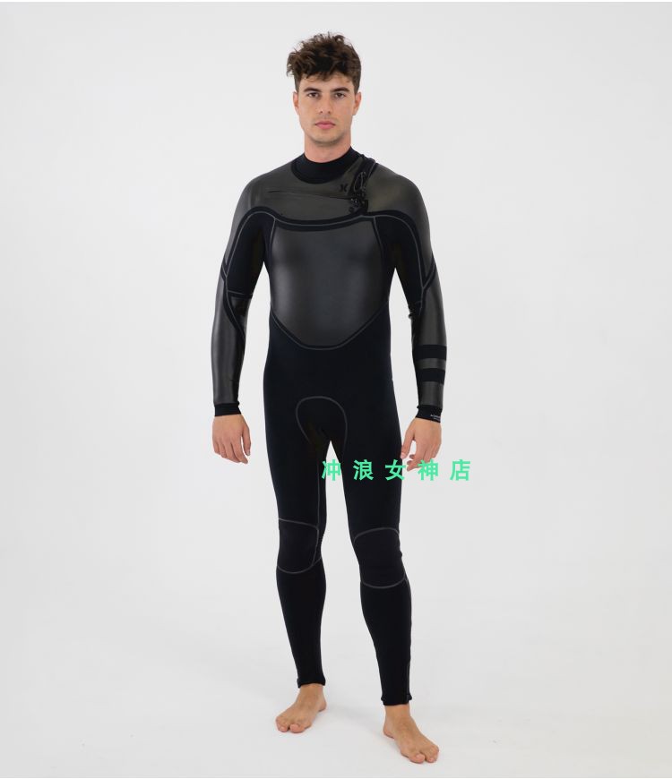 New hurley 4 3mm Full body Surfing anti-cold suit Wetsuit Diving Suit Snorkeling Warm Sunscreen Black Winter Man