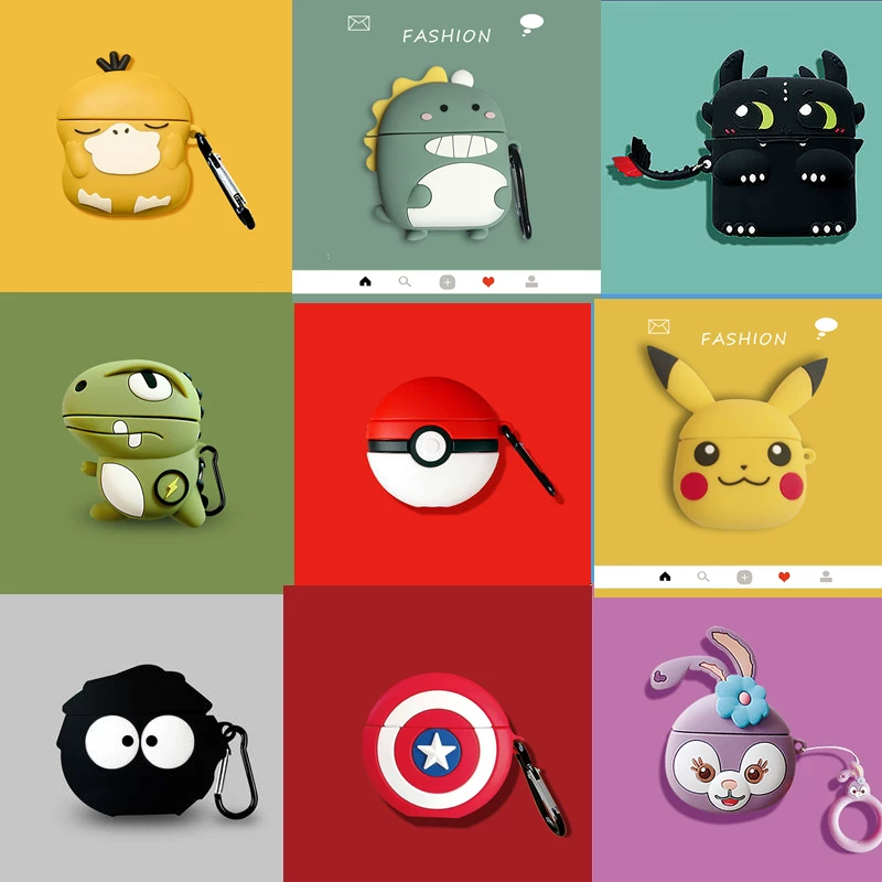 Compatible wireless headphones, cartoon cute silicone protective case, bluetooth