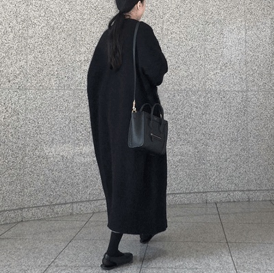 Korean Style New Casual Versatile Long Cashmere Wool Knit Cardigan Loose Over-The-Knee Long Coat Cashmere Sweater Korean Style New Casual Versatile Long Cashmere Wool Knit Cardigan Loose Over-The-Knee Long Coat Cashmere Sweater