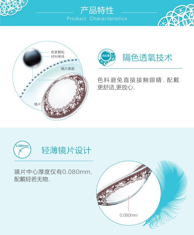 Người đẹp nữ Bausch & boo nửa năm để ném một mảnh phèn pha trộn kính màu vô hình Kính cận thị - Kính đeo mắt kính mắt kính