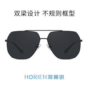 海俪恩墨镜2021新款双梁飞行员偏光蛤蟆镜太阳镜男开车专用镜6960