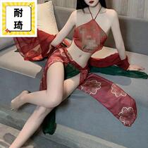 Sexy Love Lingerie Big Code Pyjamas Hanfu Dunhuang Flying Titian Girls Belly Pocket Suit Perspective Ancient Wind Uniform