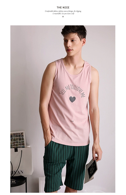 Dưới đây vest vài bộ đồ ngủ phần mỏng nữ mùa hè cotton nightdress có thể được đeo bên ngoài của nam giới không tay nhà dịch vụ phù hợp với mùa hè