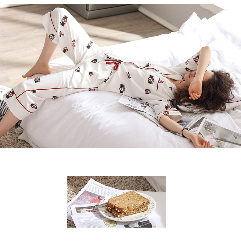 Pyjama pour femme en Coton à manches - Ref 2993233 Image 14