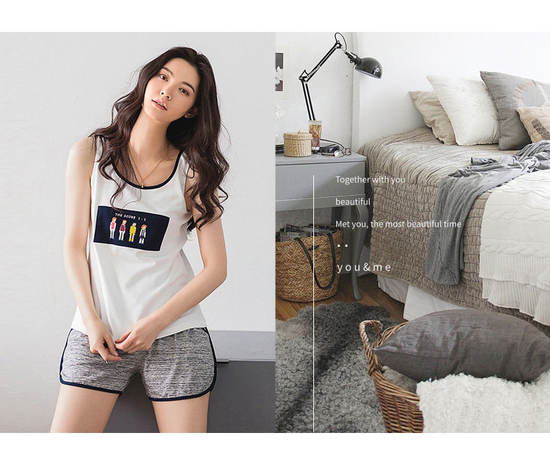 Pyjama mixte en Coton à sans manches - Ref 3005220 Image 8