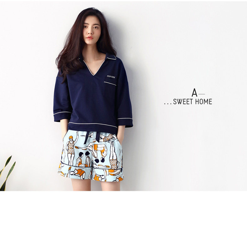 Pyjama pour femme en Coton à manches - Ref 2993118 Image 14