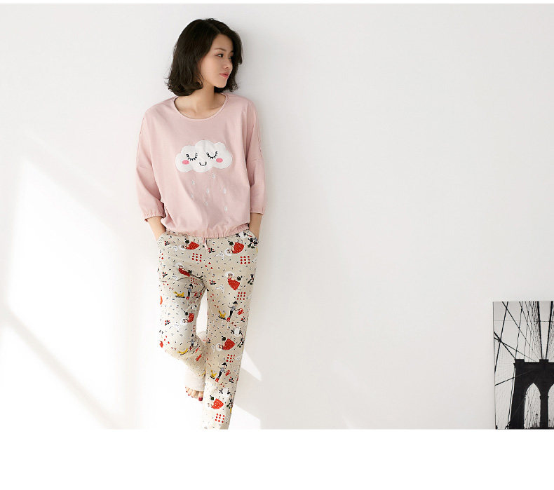 Pyjama pour femme en Coton à manches - Ref 2993132 Image 15