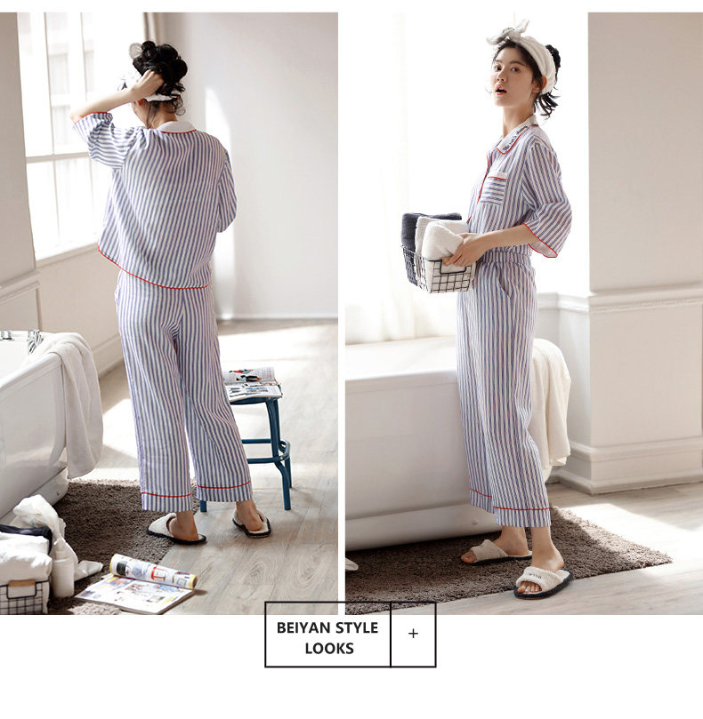 Pyjama pour femme en Coton à manches - Ref 2993197 Image 17