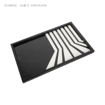 Black and white new wood paint splicing pattern tray modern simple model room coffee table table plate fruit plate decoration