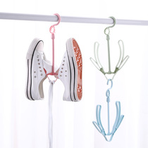 Shan rack windproof balcony hanging shoes artifact rotatable double hook small drying hanger shoes hanging artifact New