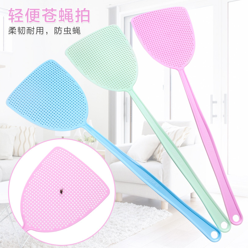 Fly swatter plastic swatter is not rotten household thickening and long handle manual large mosquito killer mosquito swatter artifact