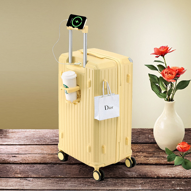 Large-Capacity Suitcase with Wheels for Women, Sturdy and Durable Password-Protected Suitcase, Multifunctional Travel Suitcase, 24inch Suitcase for Men, Leather Suitcase