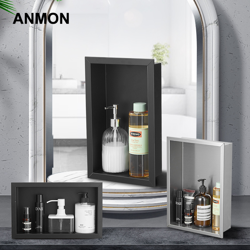 Bathroom Shower Room Stainless Steel Concealed Built-In Niche Wall Cabinet Hotel In-Wall Wall Cabinet Bathroom Storage Cabinet