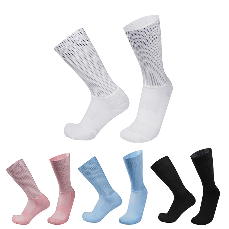 aero socks team version summer mesh breathable sports cycling socks non-slip power bicycle socks