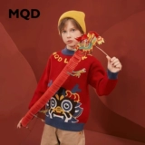 Детский красный свитер, шерстяной трикотажный пуховик подходит для мужчин и женщин, детская одежда, увеличенная толщина