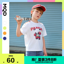 MQD boy Western style short-sleeved T-shirt 21 summer new cartoon printing T-shirt childrens fashion brand large pattern short-sleeved top