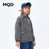 MQD детская одежда, модная и классная джинсовая куртка для мальчиков, весенне-осенний теплый веселый топ с вышитой текстурой и принтом, новинка