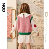 Жилет, свитер, в цветочек, коллекция 2021, в западном стиле, семейный стиль