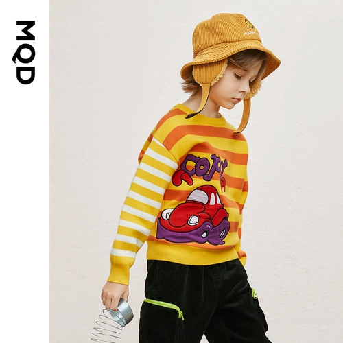 MQD Трикотажная летняя одежда, осенний детский свитер, подходит для подростков, круглый воротник, 2020