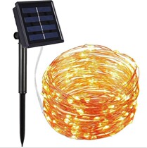 Modern simple smart LED solar copper wire lamp outdoor waterproof Christmas festival decoration garden light string