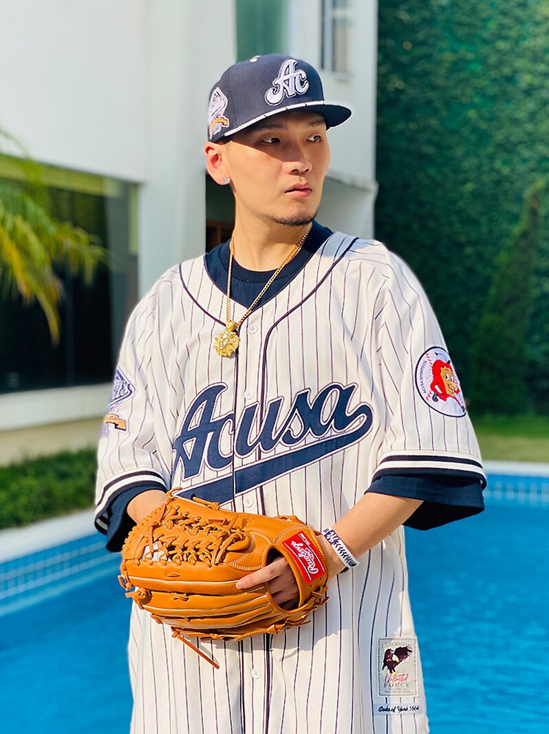 ACUSA SPORTS VINTAGE Baseball Cardigan Jersey Textured fabric Double-layer embroidery WIDE Profile DOY-01