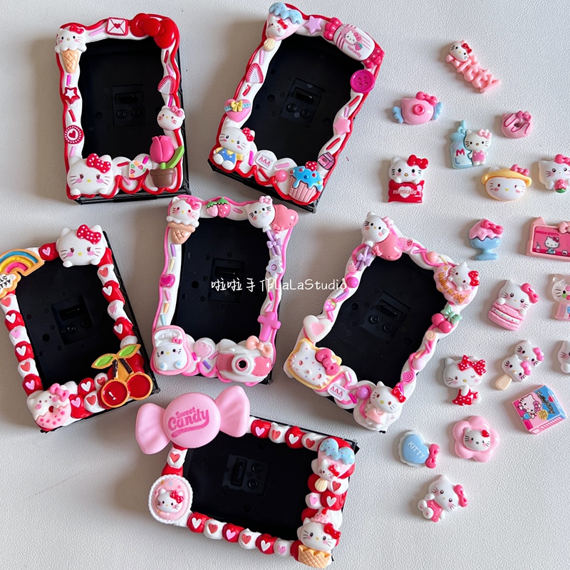 Hello Kitty Hellokitty/Cream Glue DIY Polaroid Photo Frame Sanrio Cute Handmade Gift for Girls
