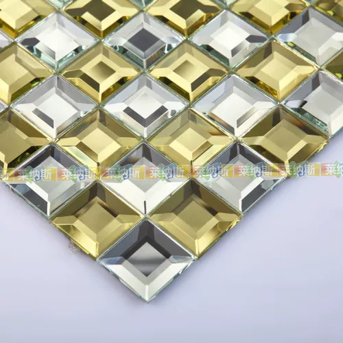 Стеклянная мозаика на стену, золото и серебро, зеркальный эффект