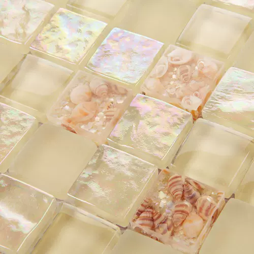 [Ленас] пастырская песчаная раковина мозаичная головоломка фон стены земля в китайском море Стеклянная мозаика