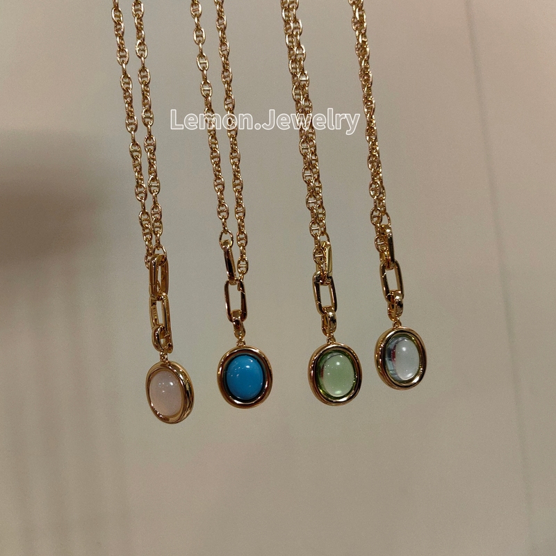 Light Luxury 925 Sterling Silver Bathtub Pendant with Blue Pine Agate, Adjustable Clasp, Simple and Elegant, 2026 Xiaohongshu Same Style, Gift for Best Friend