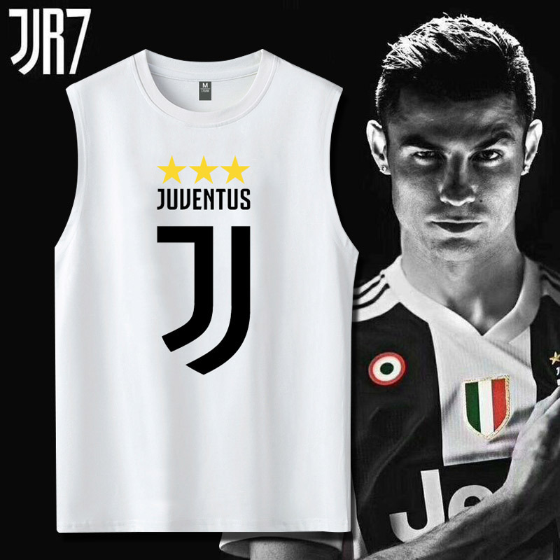 Serie a Juventus Football Sports Pure Cotton Training Sleeveless T-Shirt Men's Large Size Loose Breathable Fitness Vest