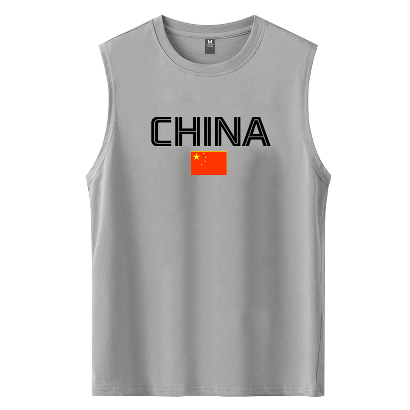 Хлопковая футболка для тренировок без рукавов, жилет, пошив по заказу, плюс размер