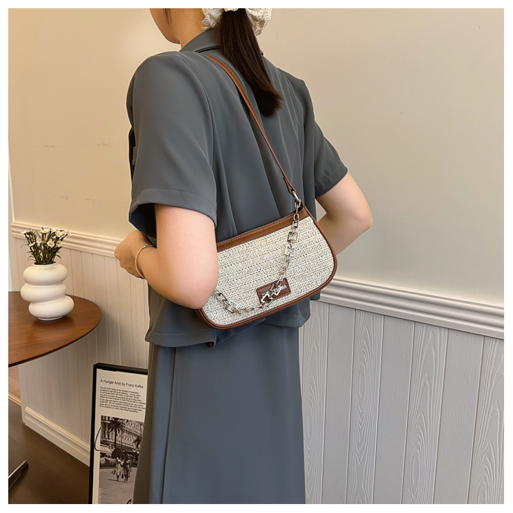High quality texture small for women 2024 summer new fashion Lafite grass woven armpit versatile single shoulder_voghion.com