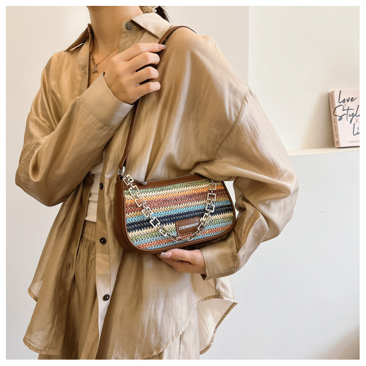 High quality texture small for women 2024 summer new fashion Lafite grass woven armpit versatile single shoulder_voghion.com