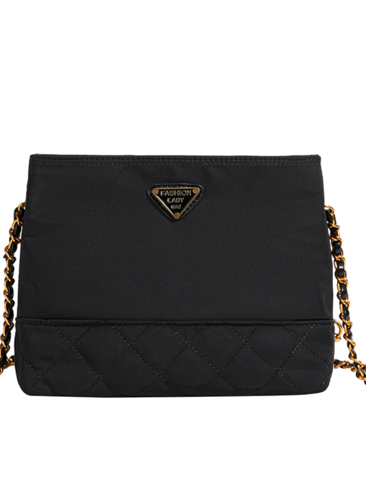 Nylon for women 2024 new fashionable large capacity single shoulder tote , casual diamond grid chain crossbody cloth_voghion.com