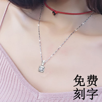 999 necklace female sterling silver choker Korean version of simple silver jewelry pendant to send girlfriend wife birthday gift